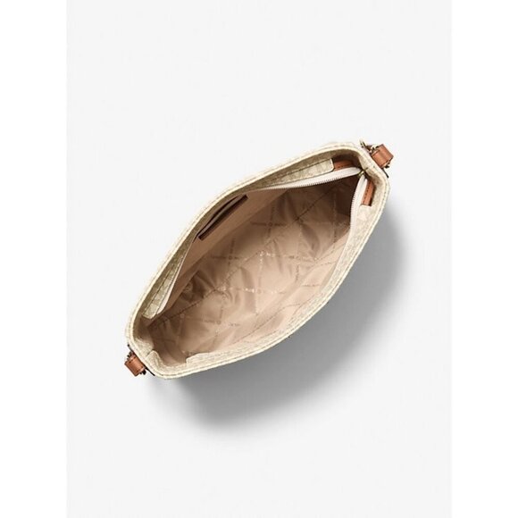 Michael Kors Jet Set Crossbody Messenger Vanilla MK Logo Gold-Tone Hardware - Picture 2 of 4